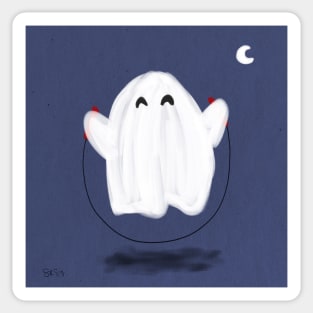 Happy Ghost Jumping Rope Sticker